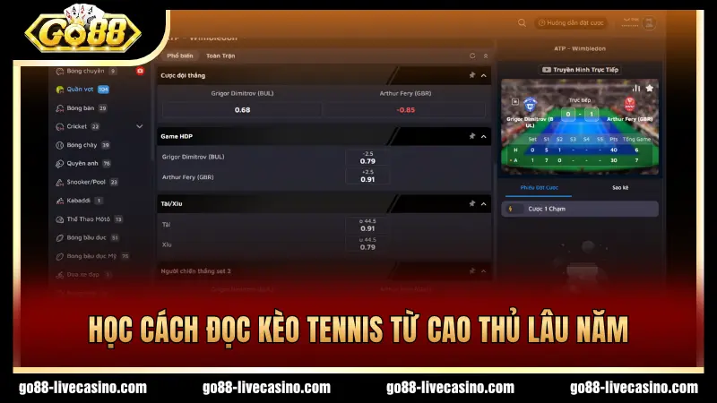 Cách đọc kèo tennis hiệu quả từ cao thủ